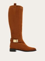 Ferragamo Knee high boot with Hug buckle detail